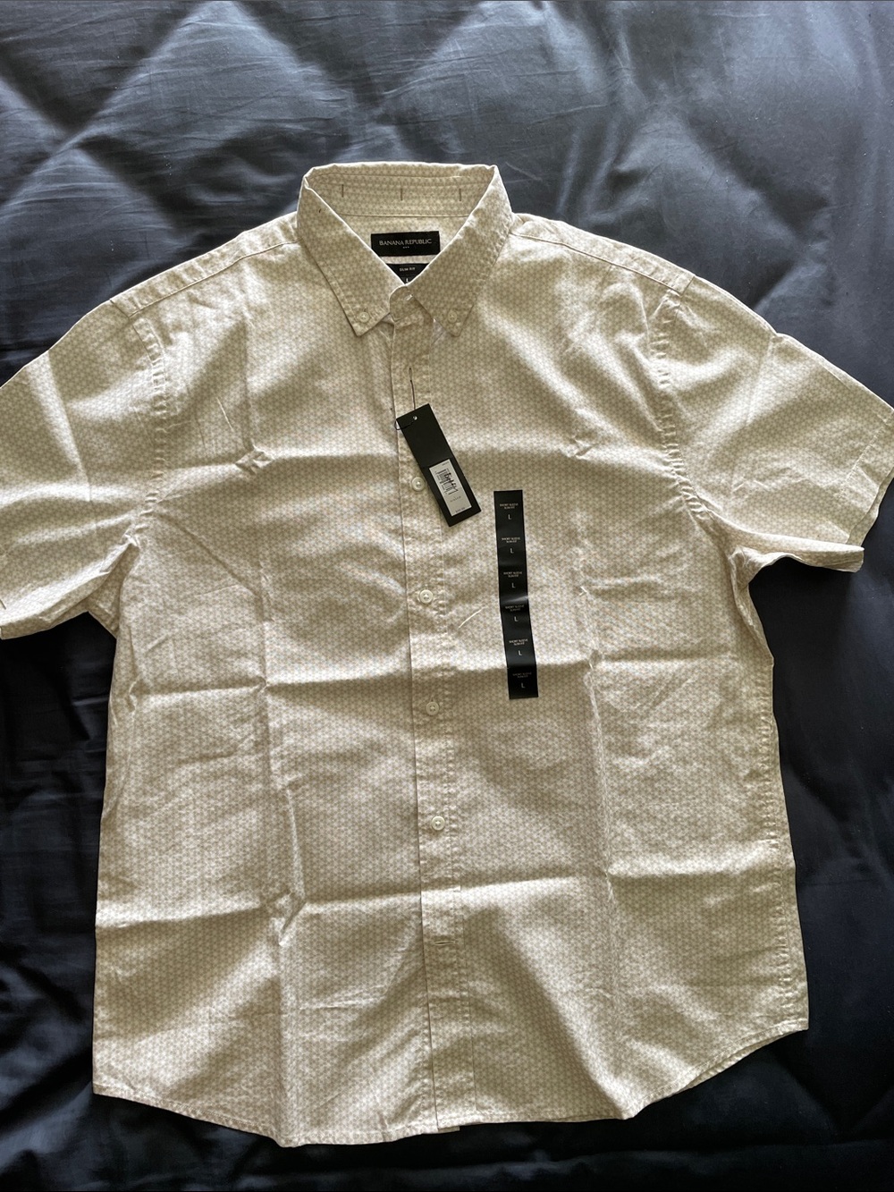 Banana Republic Slim-Fit, Short Sleeve, Button-Down Shirt | Size: L
